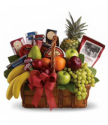 Deluxe Gourmet Fruit & Snack Basket