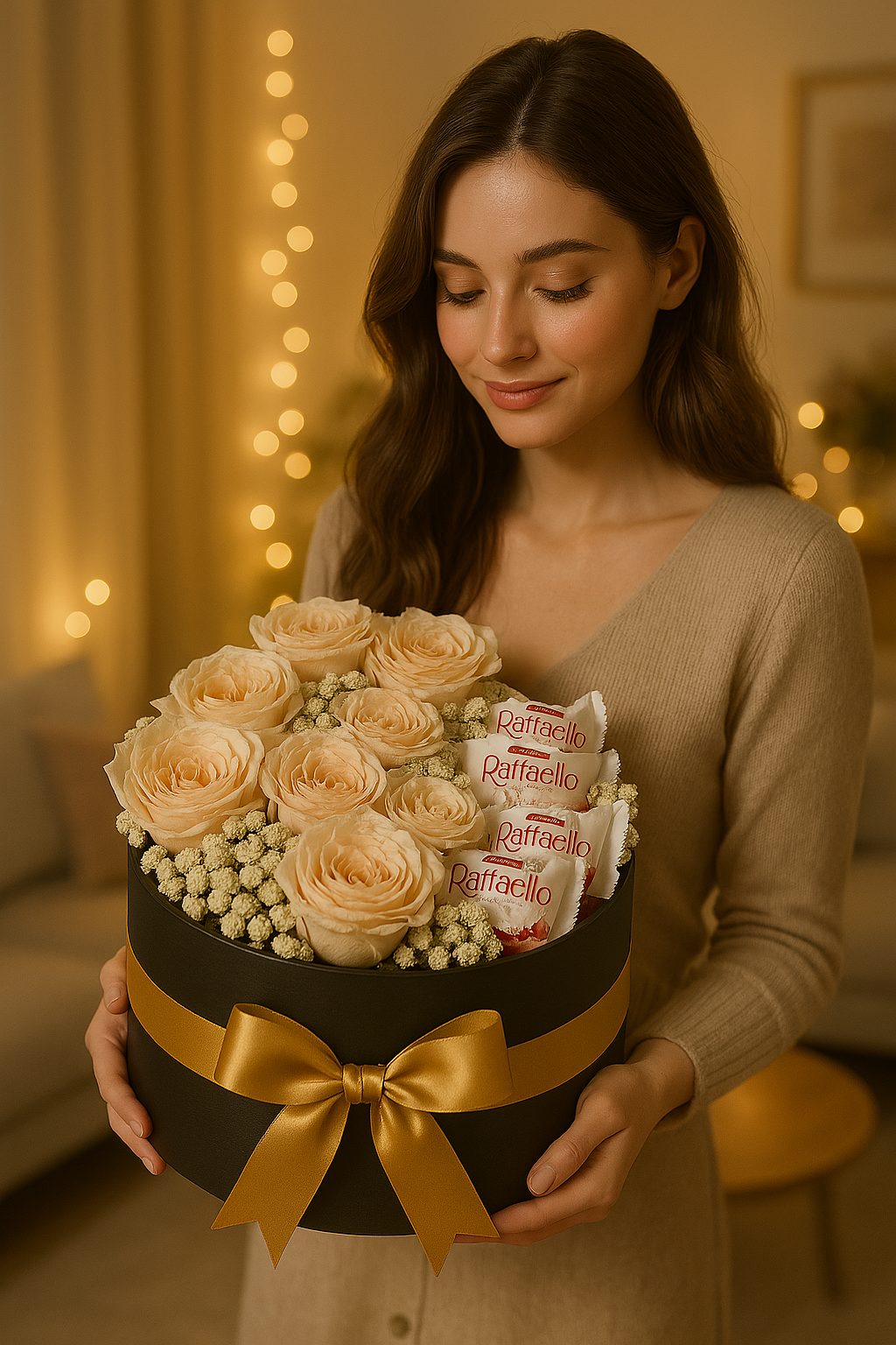 Golden Elegance 15 Rose & Raffaello Box