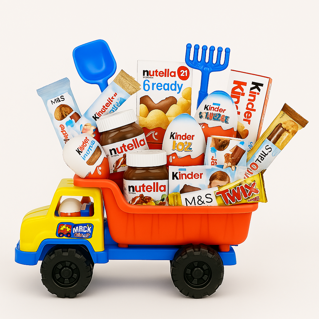 Toy Dump Truck Gift Set with Nutella, Kinder, Twix & M&S Treats