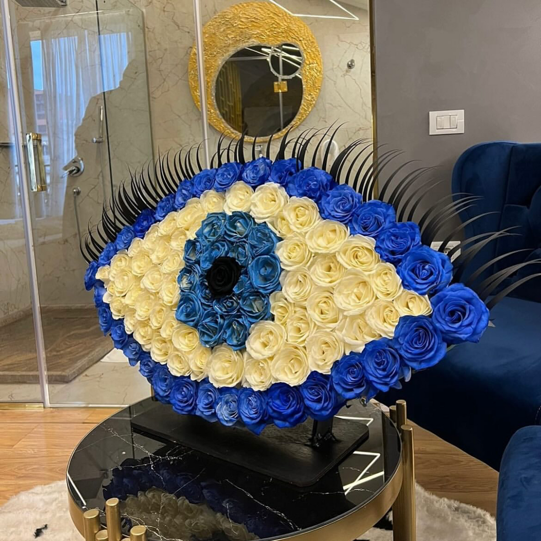 Luxury Evil Eye Floral Art – Handcrafted with Premium Roses
