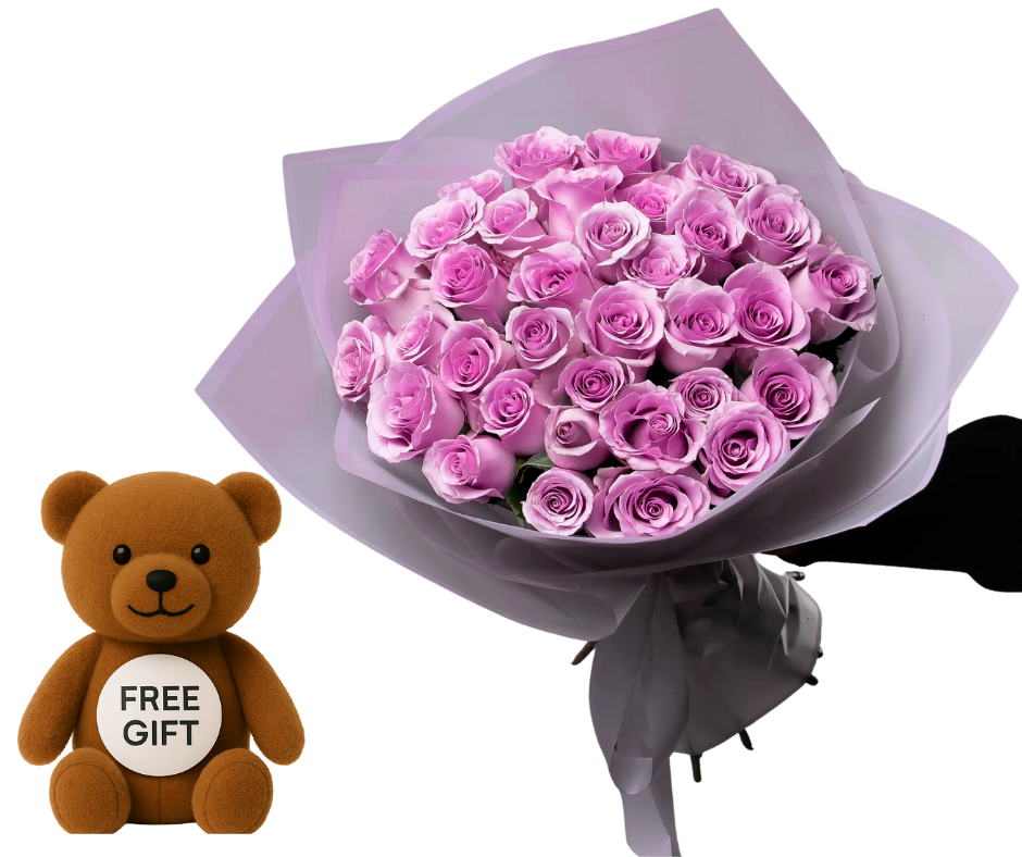 💜 40 Lilac (ALL COLORS)  Roses – A Sophisticated Expression of Love + FREE GIFT