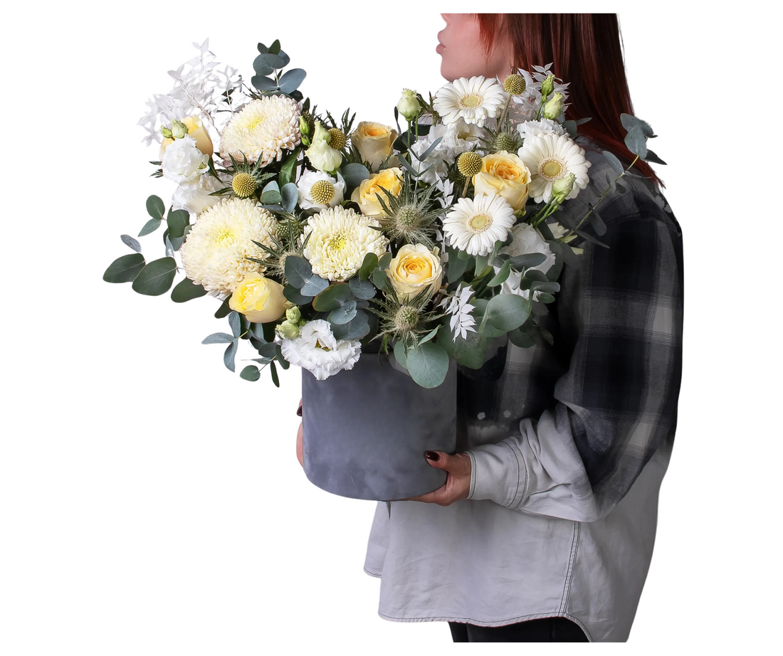 Elegant Cream & Yellow Harmony Flower Box