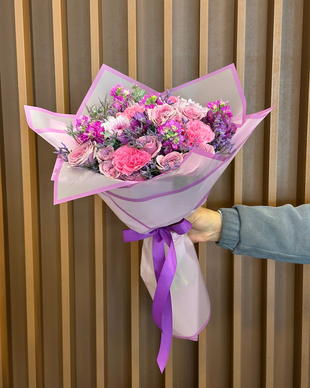 💜 Royal Lavender, Pink Whispers: Lavender Garden Bouquet